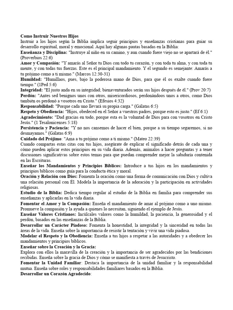 Guía Bíblica para Instruir Hijos | PDF | Biblia | Aprendizaje
