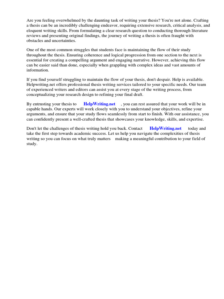 Flow of The Study Thesis Example | PDF | Methodology | Thesis