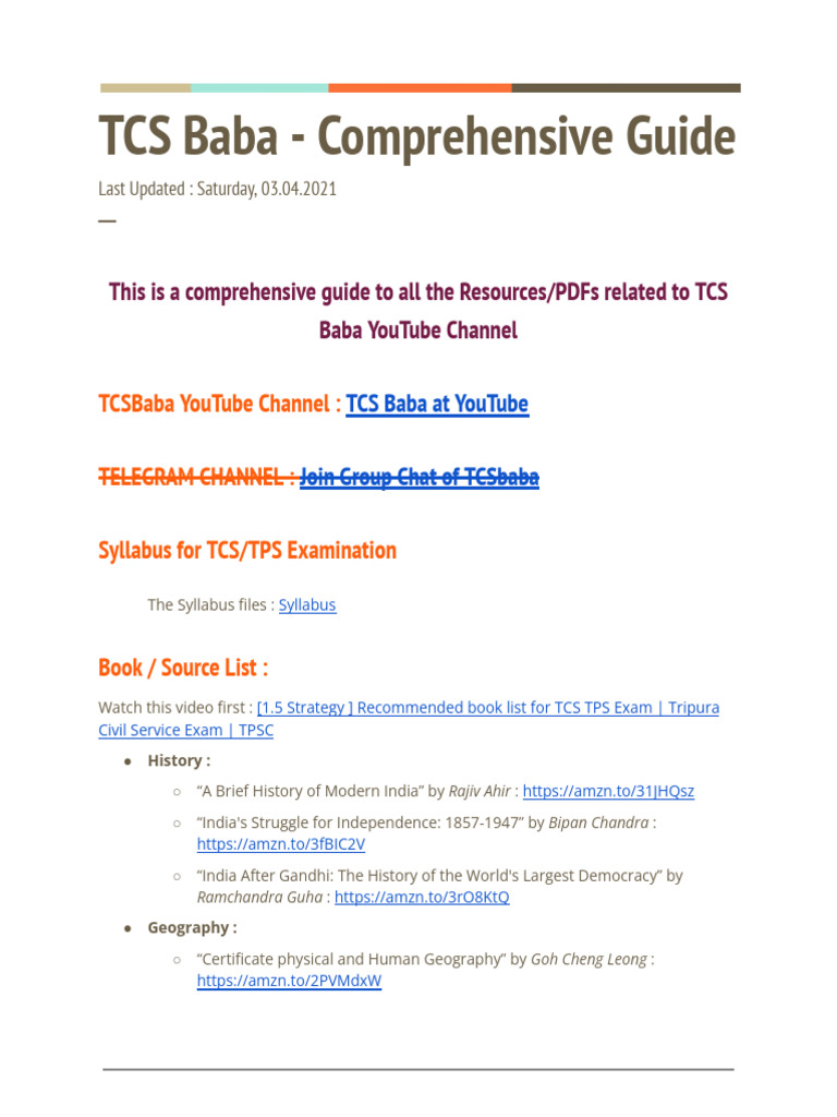 TCS Baba Exam Resource Guide | PDF
