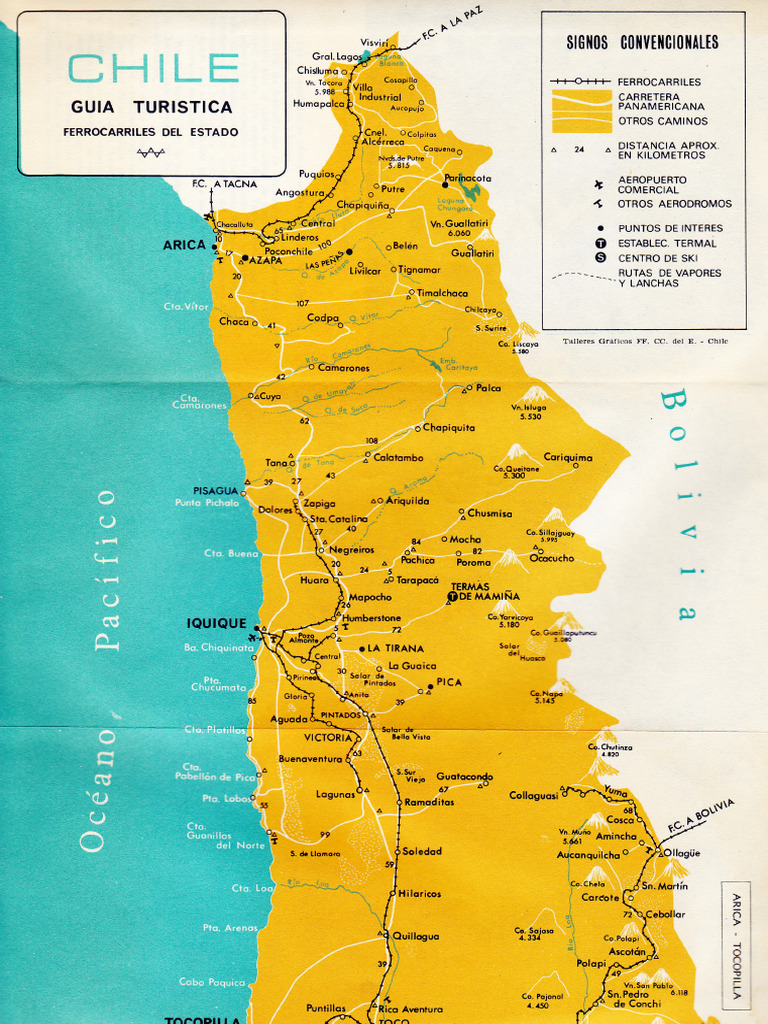 Mapa de Ferrocarriles y Carreteras de Chile | PDF