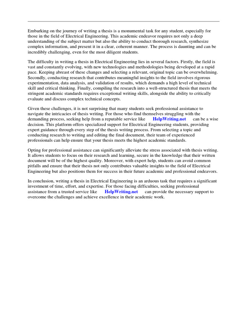 Thesis Sample For Electrical Engineering Pdf Thesis Engineering