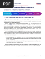 Diversidade Étnico-Racial Ii: Conceitos Importantes para A Prova