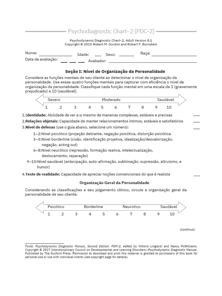 PDC-2 Português | PDF | Transtorno de personalidade limítrofe | Psicose
