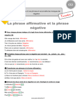 Identifier La Forme Dune Phrase Et Reconnaitre Les Marques de Negation Ce2 Correction