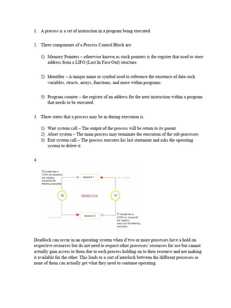 Process Control and Deadlock Basics | PDF | Science & Mathematics ...