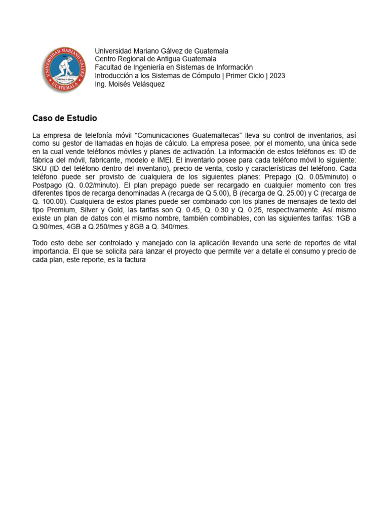 Caso De Estudio Software Pdf