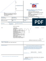 Mariana Express Lines Pte LTD: Bill of Lading