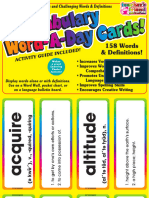 Vocabulary Word A Day Cards - Grades 3 - 4