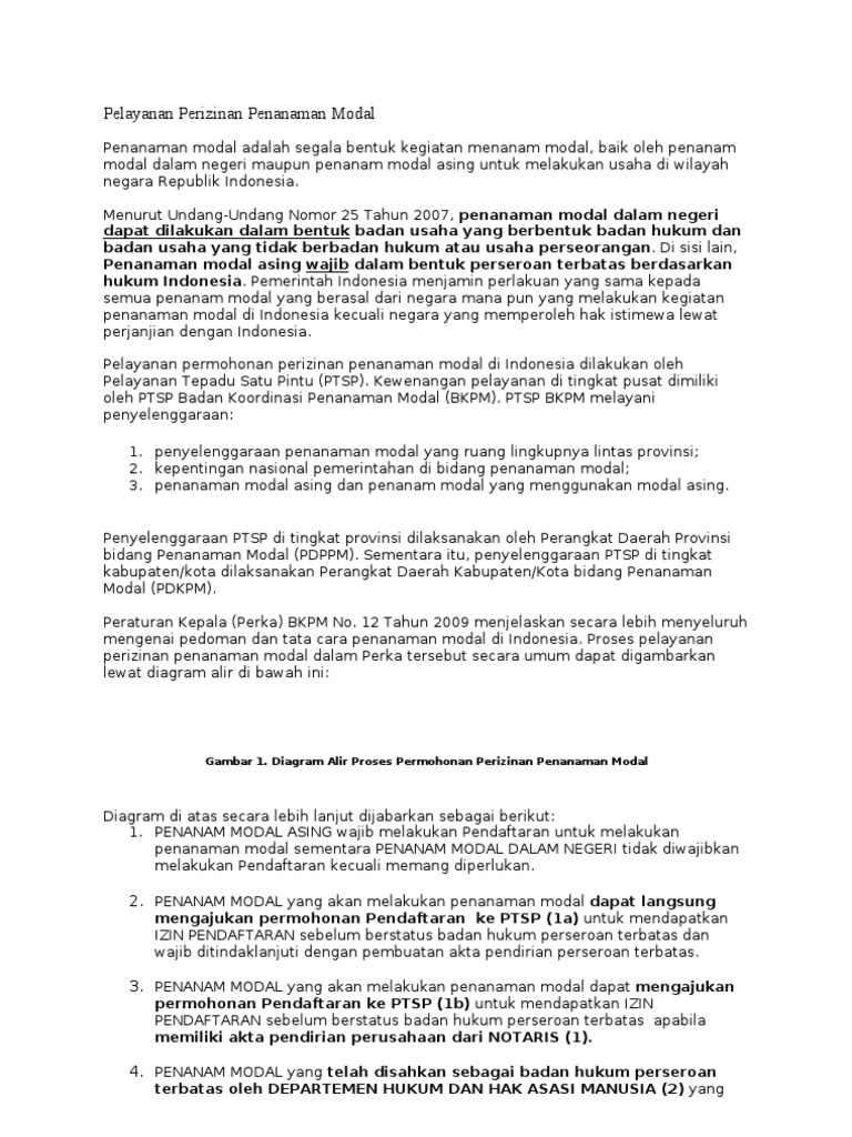 Pelayanan Perizinan Penanaman Modal Pdf