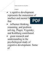 Cognitivie Development of Children and Adolescent - SWCA M1