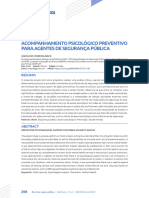 Acompanhamento Psicológico Preventivo para Agentes de Segurança Pública