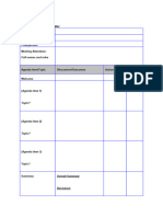 Meeting Agenda and Minutes Template
