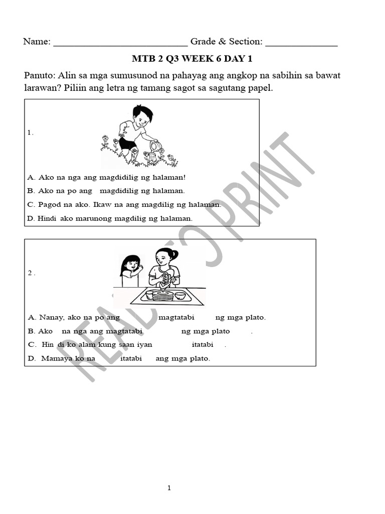 MTB 2 Activiy Sheet Q3 W6 | PDF