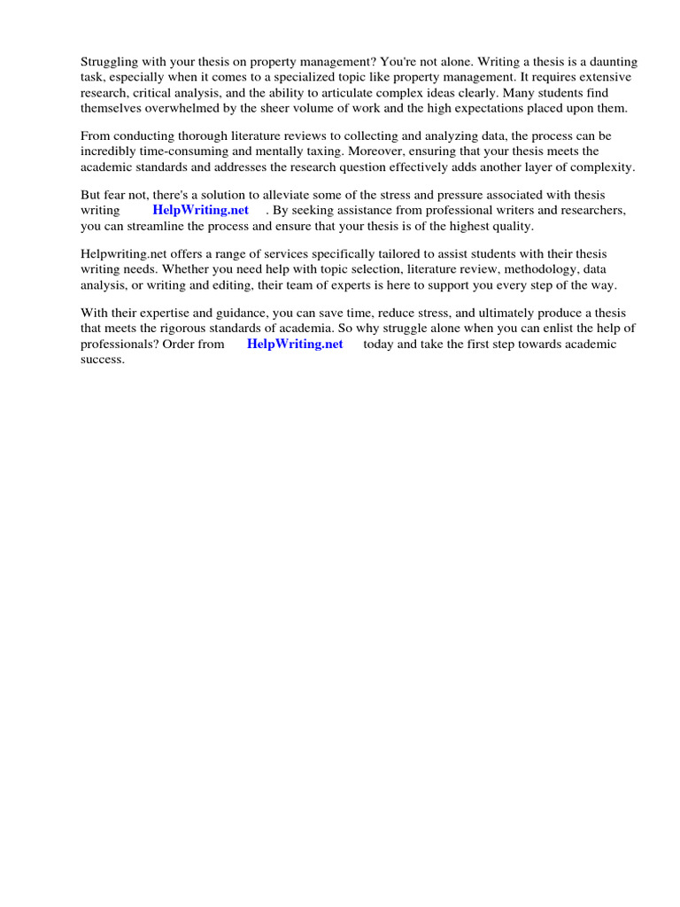 Thesis On Property Management Pdf Strategic Management Thesis