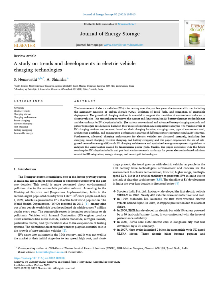 A Study On Trends and Developments in El | PDF | Battery Charger ...