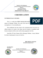 Barangay Certification