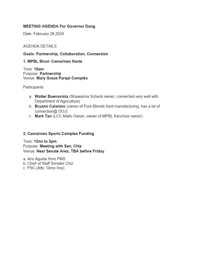 Meeting Agenda Template | PDF