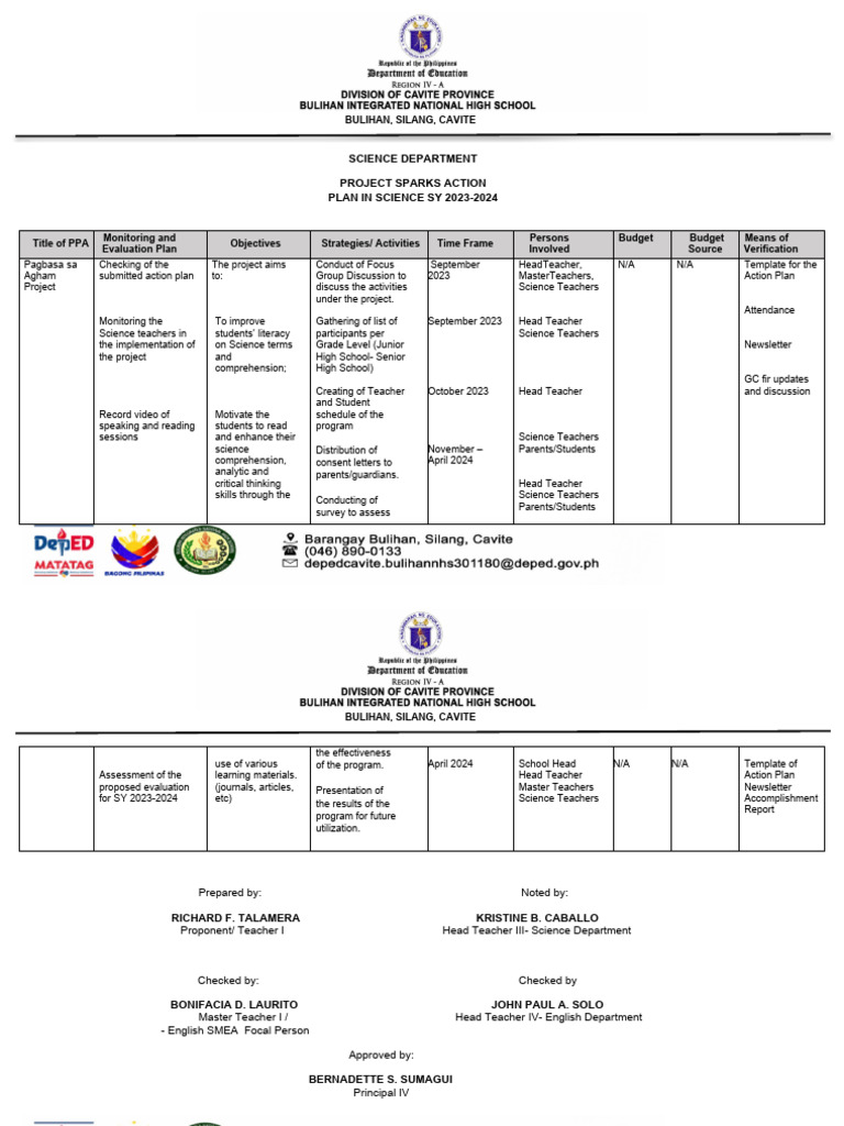 Action Plan New Template | PDF