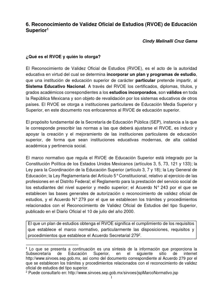 RVOE: Reconocimiento de Validez Oficial | PDF | Plan de estudios | Maestros
