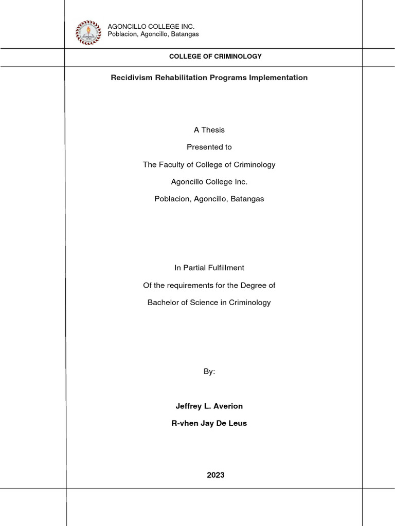 Recidivisim Newly Revised | PDF | Recidivism | Prison