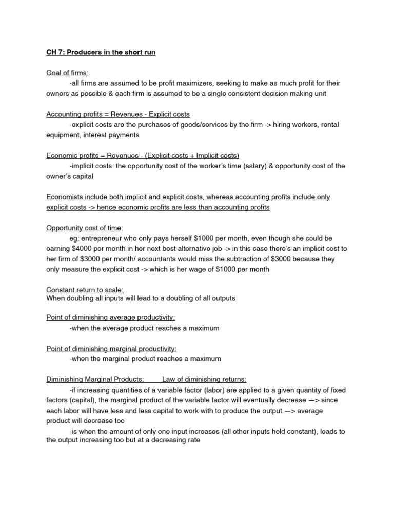 ECON CH 8 & 9 Notes | PDF