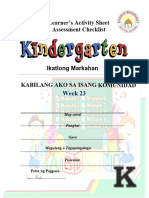 Kindergarten 3rd Quarter Week 21