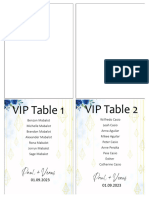 Table Number With Guest List - Final 2 Sets