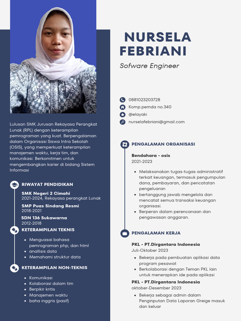 Contoh CV Lulusan RPL untuk Kerja | PDF | Komputer