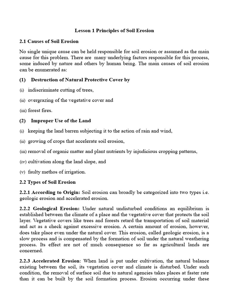 Types and Causes of Soil Erosion | PDF | Erosion | Surface Runoff