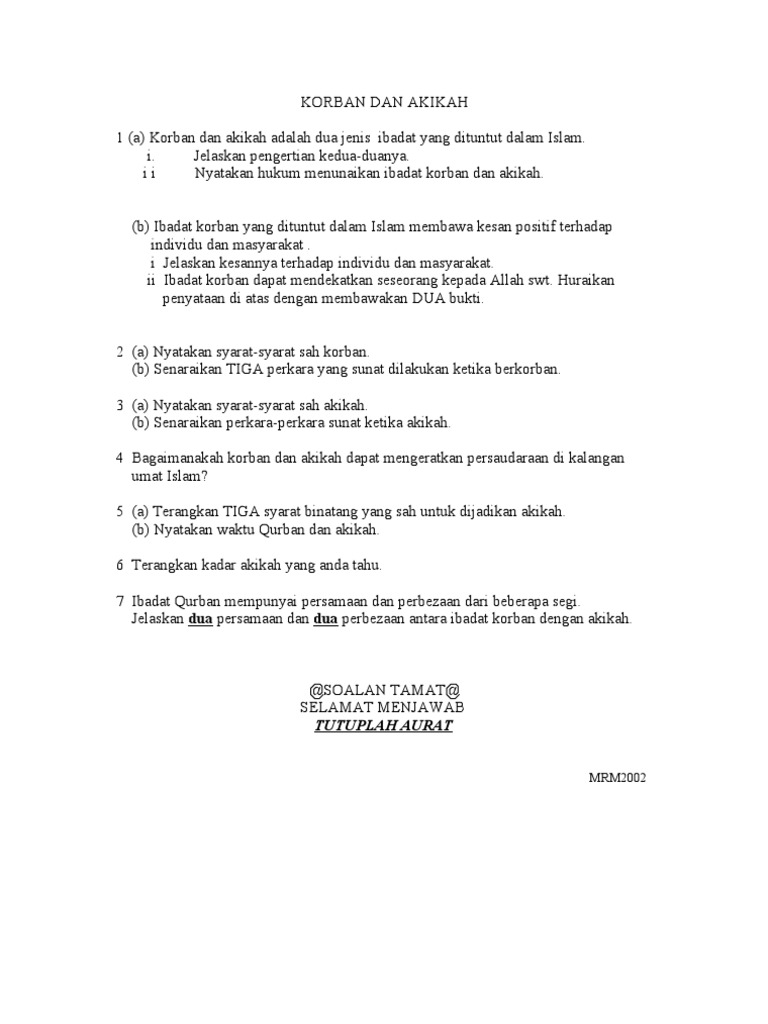 Korban Dan Akikah Pdf