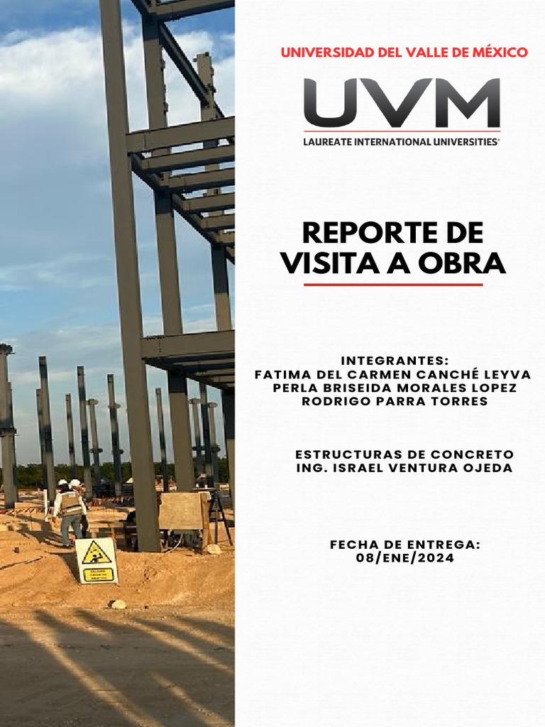 A16 reporte de visita de obra pdf hormig n tornillo