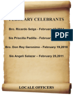 February Celebrants