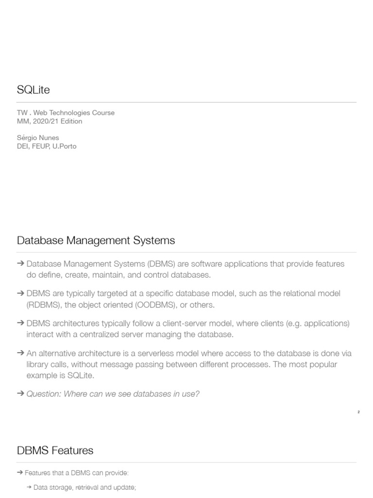 Introduction to SQLite Database Management | PDF