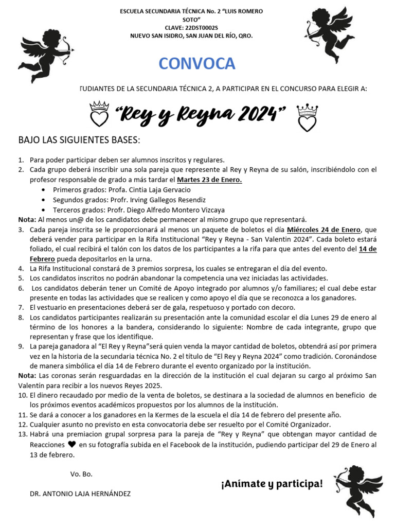 Convocatoria Rey y Reyna 2023 Tec.2 | PDF