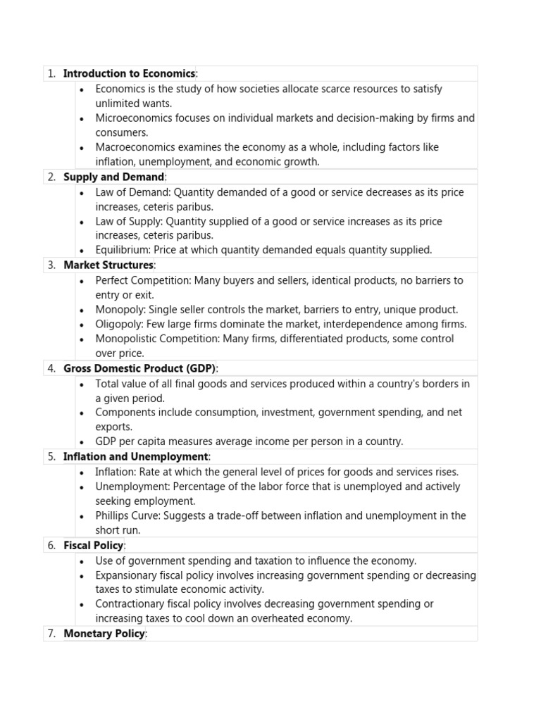 Economy Notes | PDF