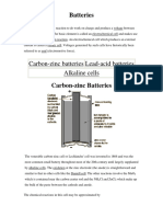 Carbon-Zinc Batteries Lead-Acid Batteries Alkaline Cells