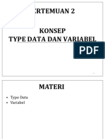 Pertemuan 2 - Konsep Variabel and Data Type