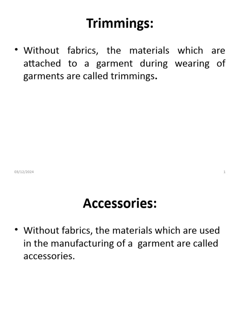 Federal Guidelines on Garment Trimmings | PDF | Textiles | Secondary ...
