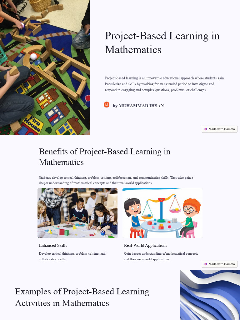 Project Based Learning in Mathematics | PDF | Project Based Learning ...