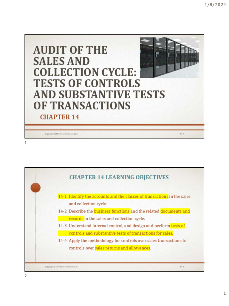 Slides - Chapter 14 - ST Version | PDF | Internal Control | Audit