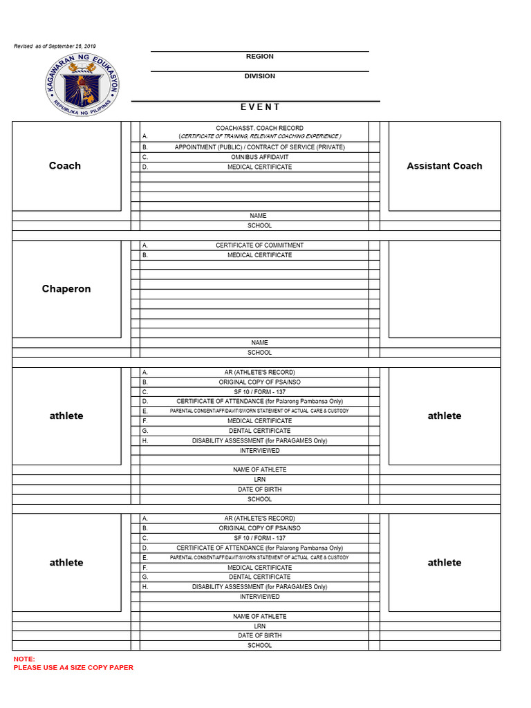 Athlete Registration and Requirements Guide | PDF | Legal Procedure