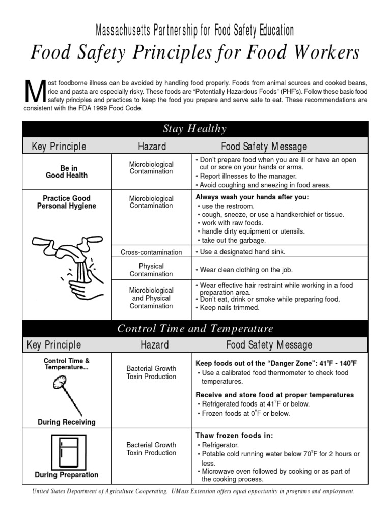Food Safety Principles for Workers | PDF | Foodborne Illness | Food Safety