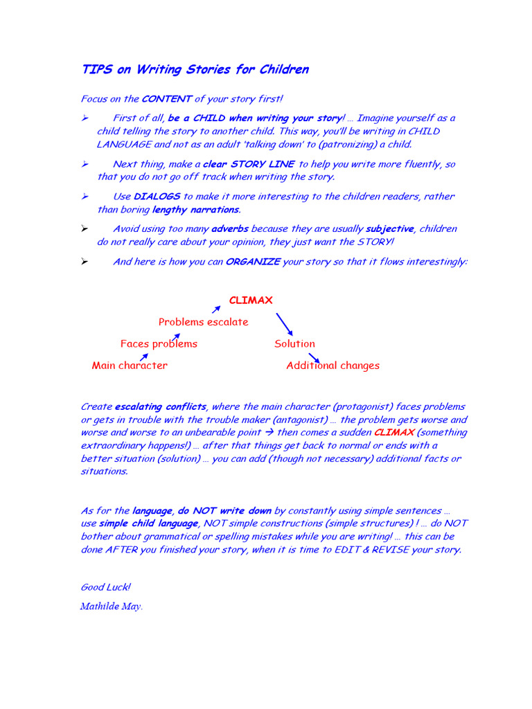 Children's Story Writing Tips | PDF