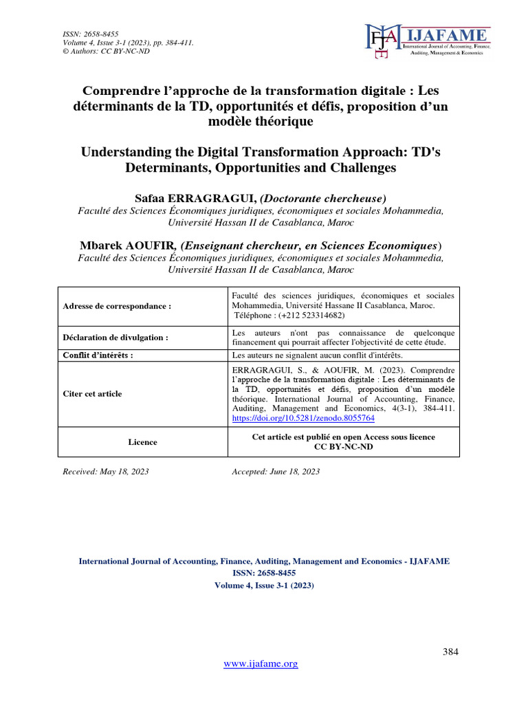 Déterminants et défis de la transformation digitale | PDF | Cloud ...