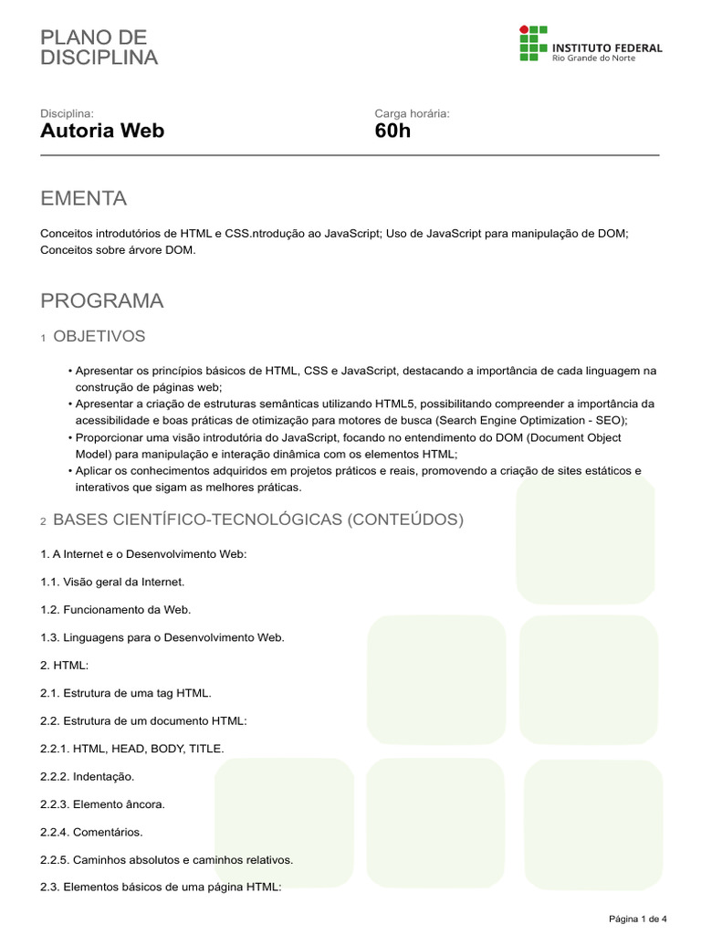 Fundamentos de HTML, CSS e JavaScript | PDF | Modelo de Documento por ...