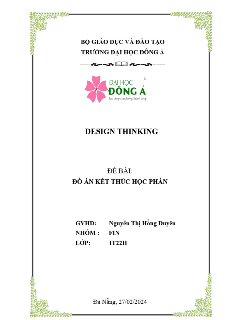 1 Đ Án Design Thinking | PDF