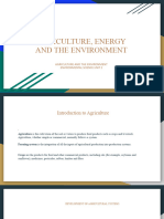 Agriculture, Energy and The Environment