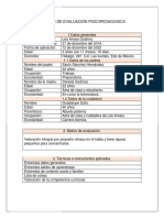 Informe de Evaluación Psicopedagogica