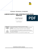 Labour Supply and Construction Work Rentals: Company Technical Standard