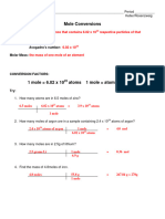 Mole Conversion Notes KEY